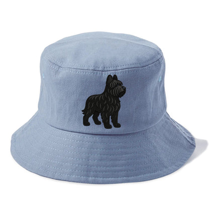 Briard - Black wavy coat embroidered herding pose - Bucket Hat - Summer Sky(Blue)