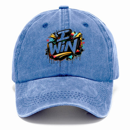 Bold typography design - "I WIN" - victory mindset, winning - Classic Cap - Summer Sky(Blue)