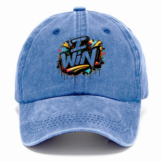 Bold typography design - "I WIN" - victory mindset, winning - Classic Cap - Summer Sky(Blue)