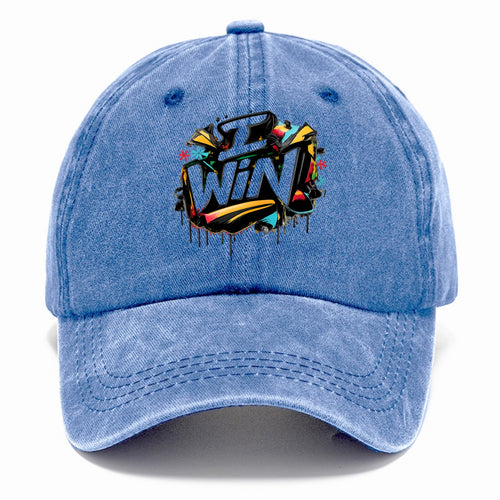 Bold typography design - I WIN - victory mindset, winning - Classic Cap