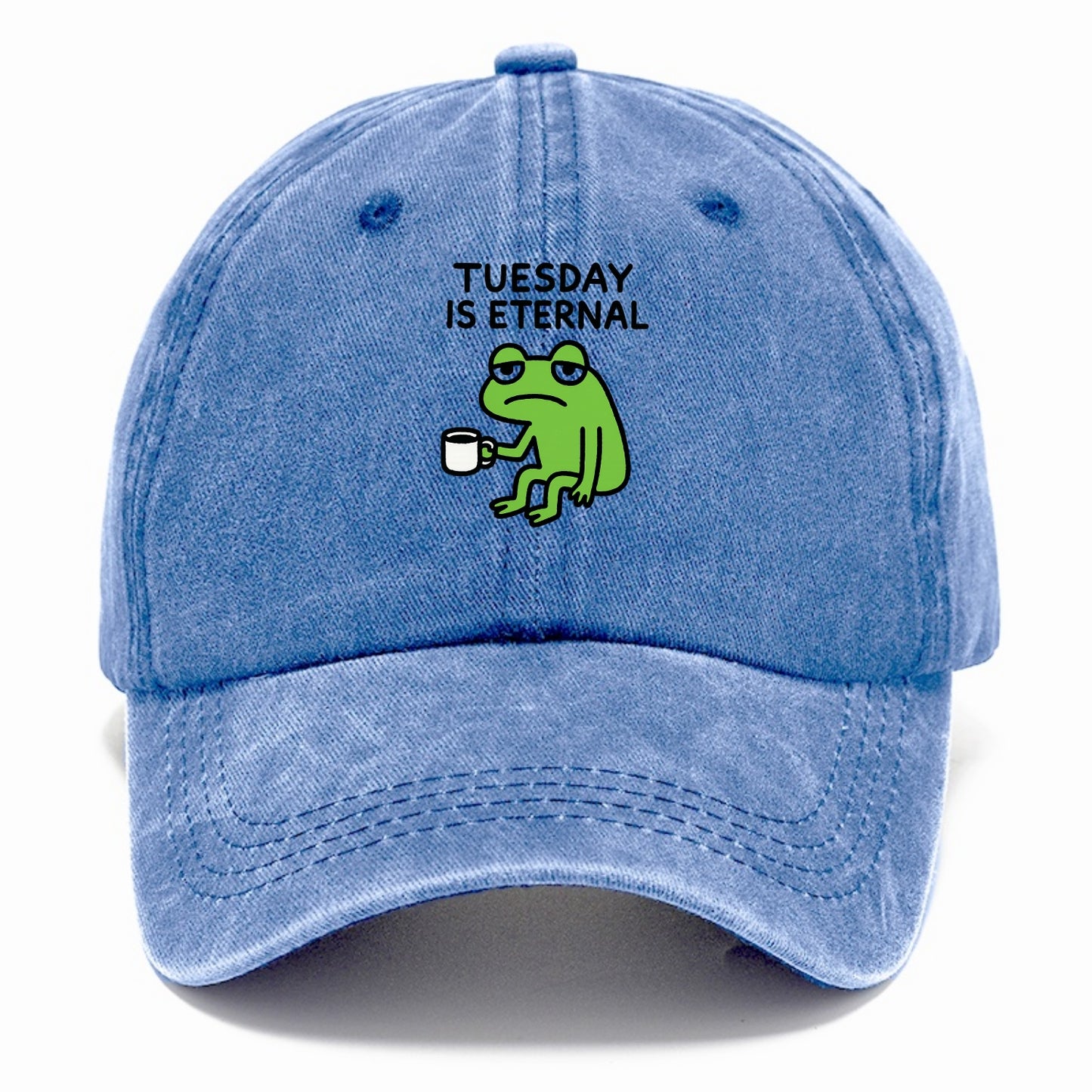TUESDAY IS ETERNAL | Tired frog with coffee cup - Classic Cap - Summer Sky(Blue)