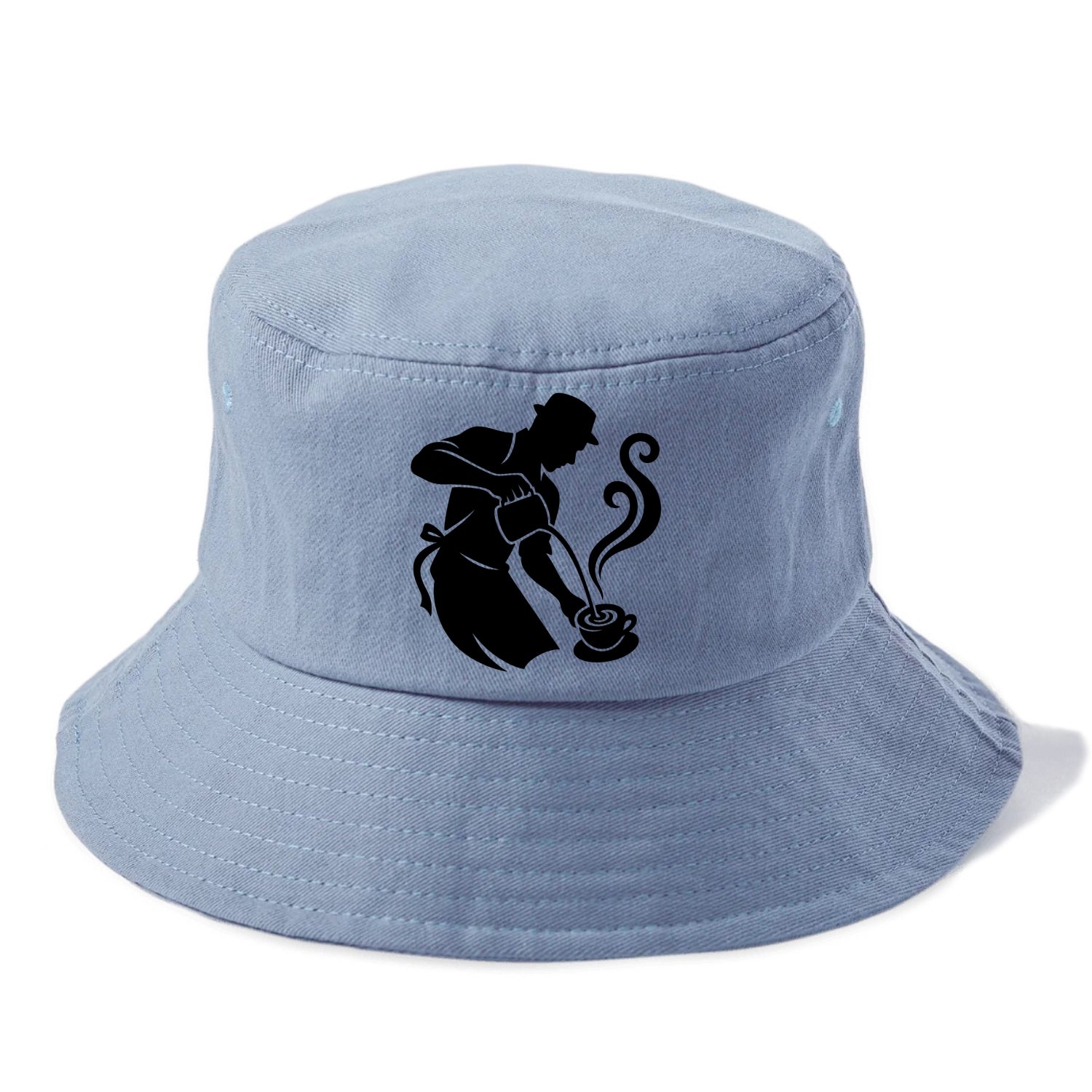 Barista creating latte art - Bucket Hat - Summer Sky(Blue)