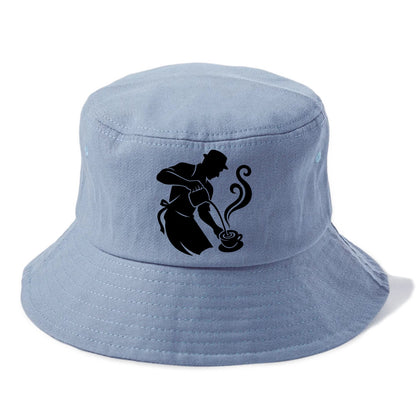 Barista creating latte art - Bucket Hat - Summer Sky(Blue)