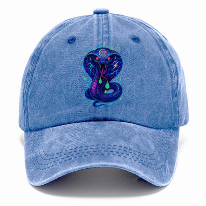 Mesmerizing cobra with hypnotic spiral patterns in the hood, scales that shimmer with - Classic Cap - Summer Sky(Blue)