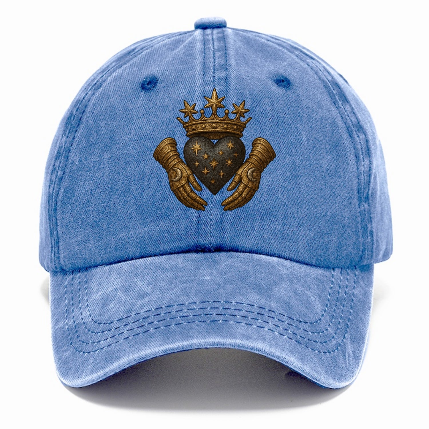 Ice crystal crown framing a frosted heart with fur-trimmed winter hands embracing it. - Classic Cap - Summer Sky(Blue)