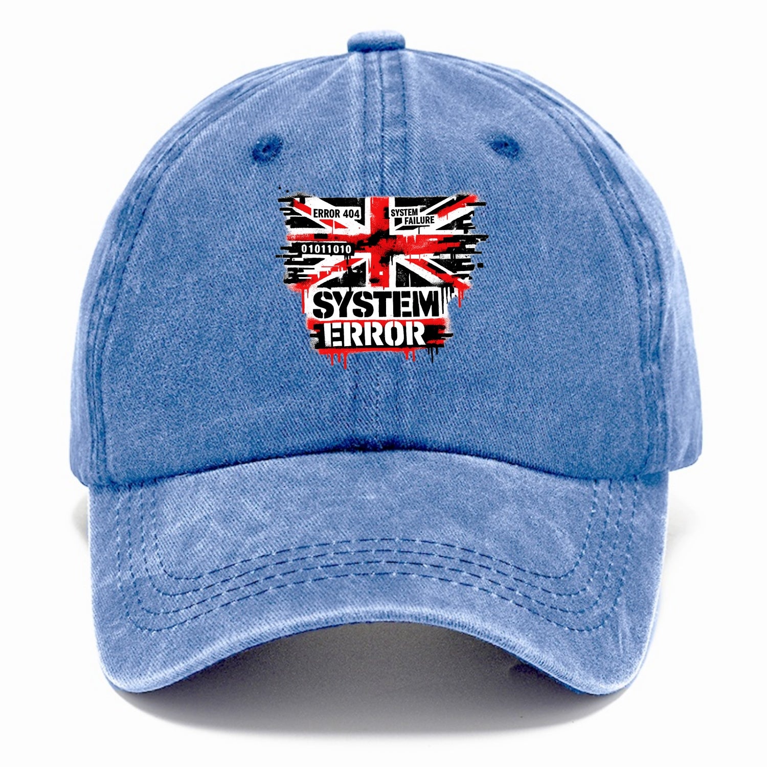 SYSTEM ERROR | Glitch Union Jack pattern | Digital corruption effect | Error code - Classic Cap - Summer Sky(Blue)