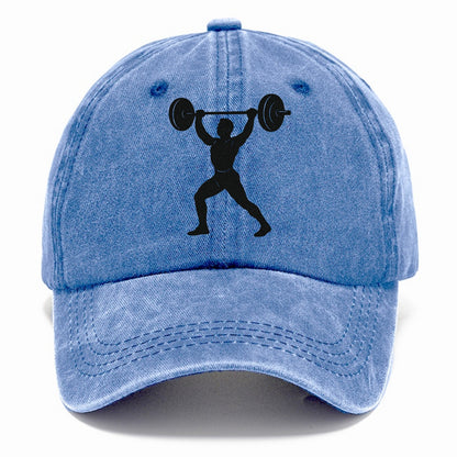 Weightlifter lifting barbell overhead - Classic Cap - Summer Sky(Blue)