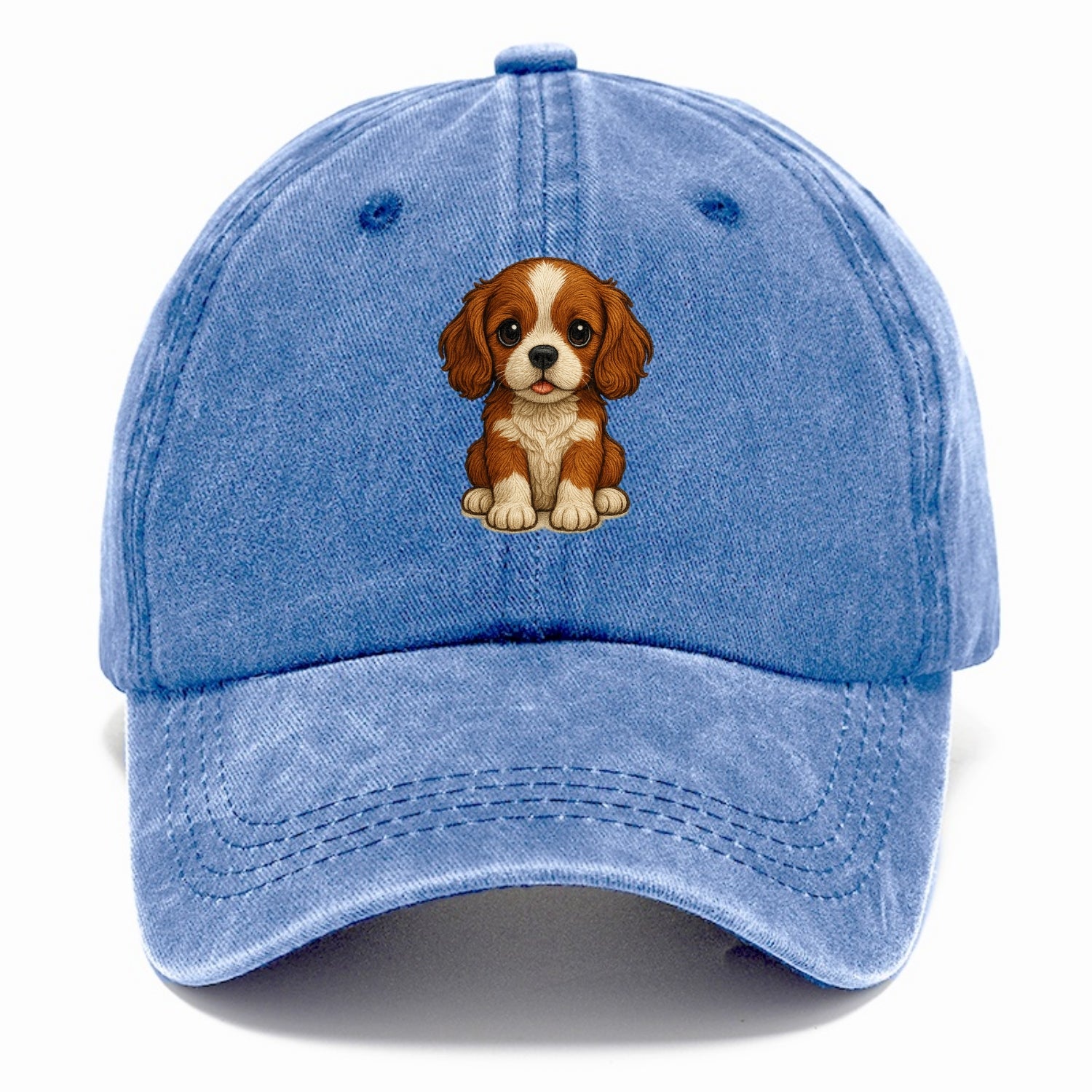 Baby Cavalier King Charles Spaniel Puppy - silky ears, gentle eyes, sweet expression, - Classic Cap - Summer Sky(Blue)