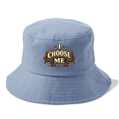 Bold typography design - "I CHOOSE ME" - self-priority, self-selection - Bucket Hat - Summer Sky(Blue)