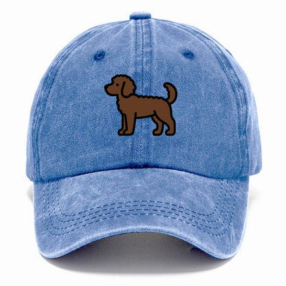 Labradoodle - Chocolate curly flat side profile - Classic Cap - Summer Sky(Blue)