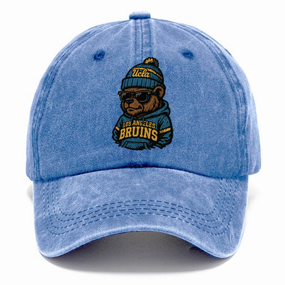 Los Angeles Bruin wearing UCLA beanie with script patch - Classic Cap - Summer Sky(Blue)