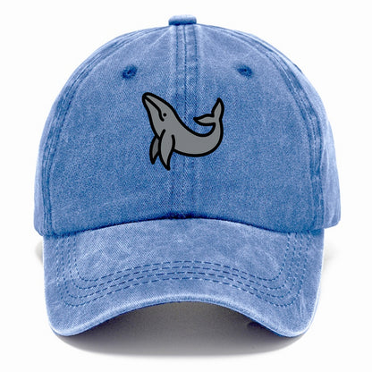 Humpback Whale - Gray breaching pose flat side profile - Classic Cap - Summer Sky(Blue)