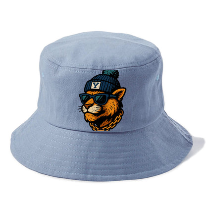 Provo Cougar wearing BYU beanie with Y patch - Bucket Hat - Summer Sky(Blue)