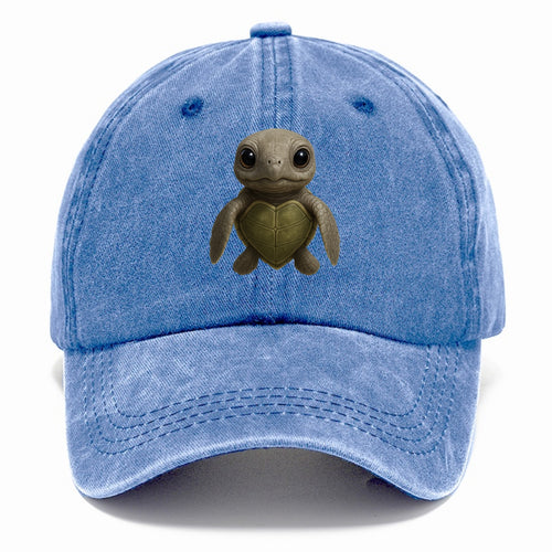 Baby Olive Ridley Turtle - olive green shell, heart-shaped carapace, bright eyes, - Classic Cap