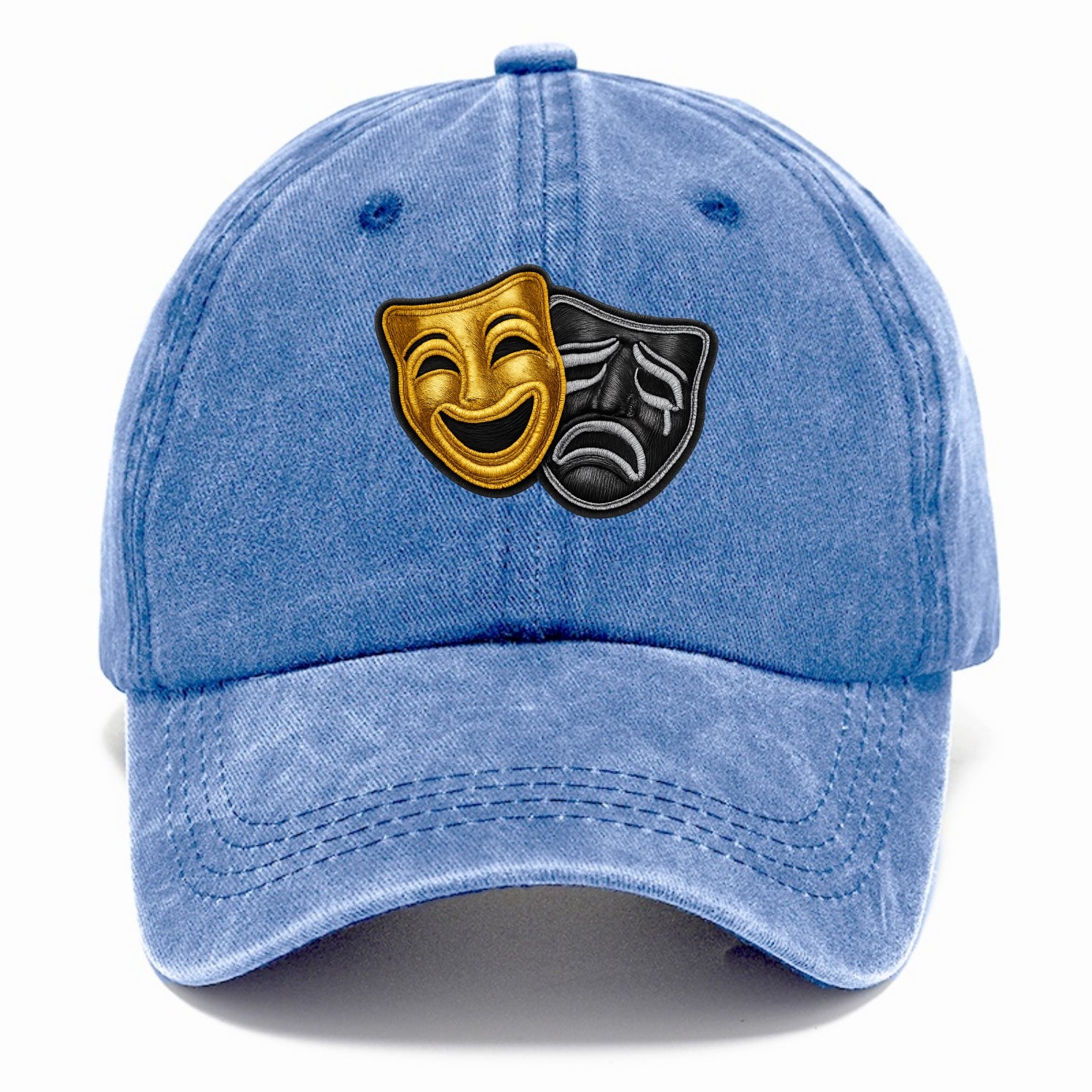 BROADWAY MASKS - comedy tragedy masks in gold and black , theater - Classic Cap - Summer Sky(Blue)