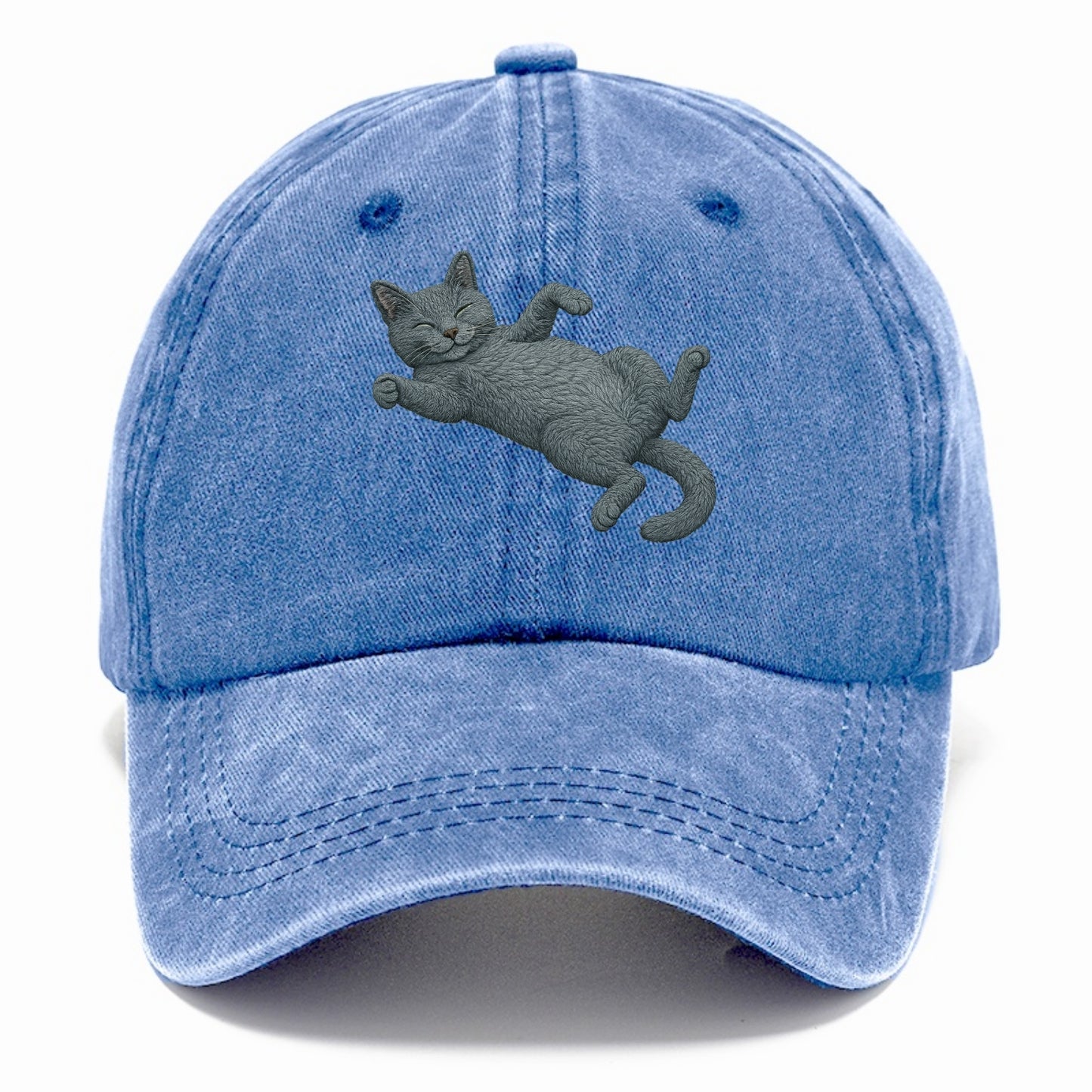 Russian Blue  fully relaxed sprawled out Classic Cap - Summer Sky(Blue)