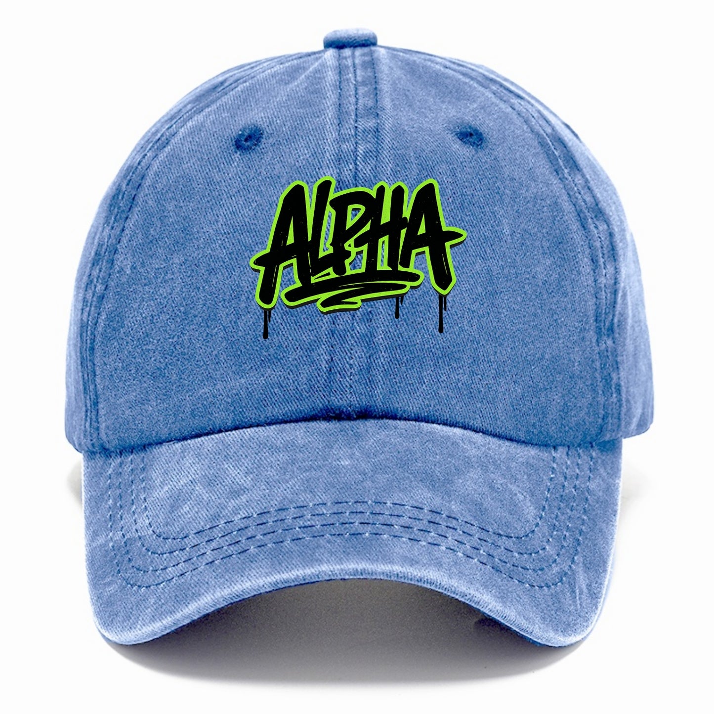 Bold typography design - "ALPHA" - leader of the pack - Classic Cap - Summer Sky(Blue)