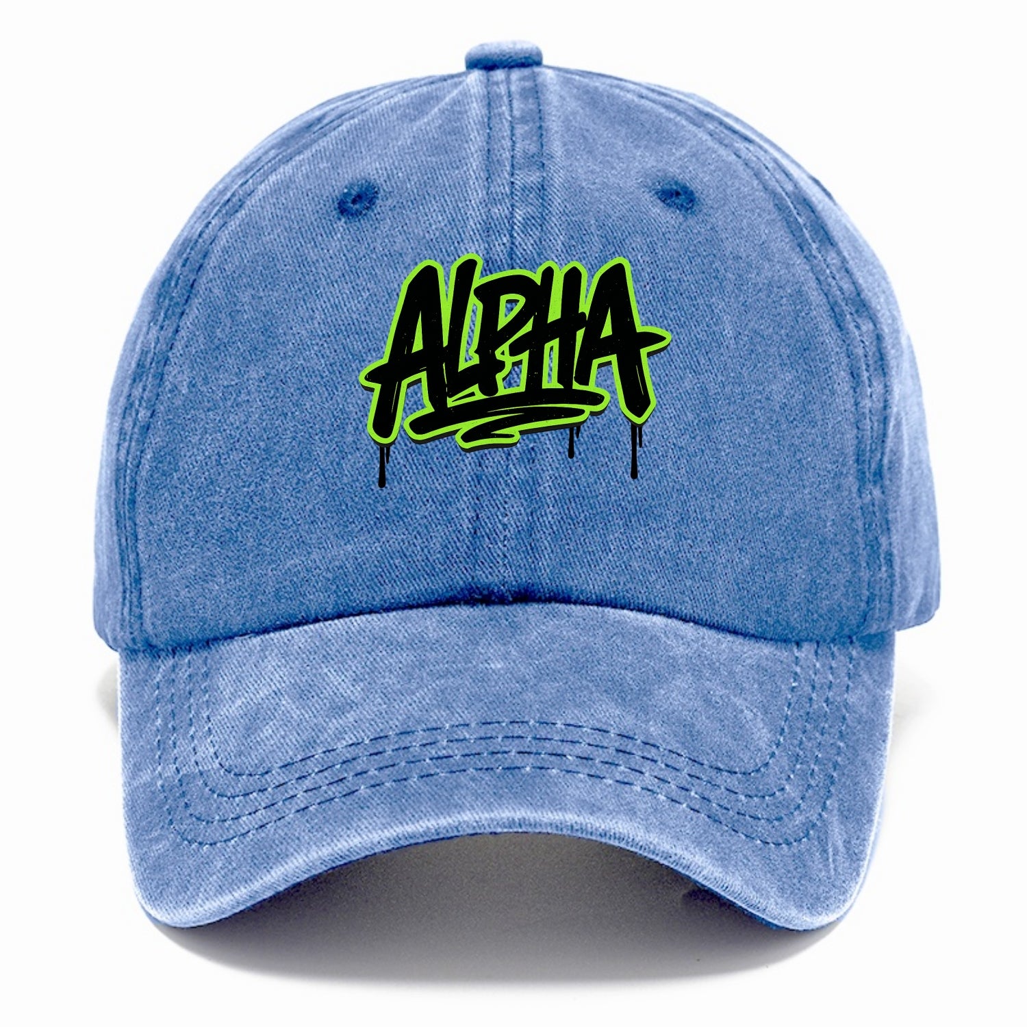 Bold typography design - "ALPHA" - leader of the pack - Classic Cap - Summer Sky(Blue)