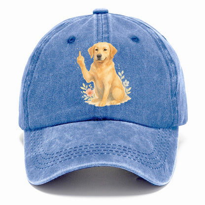 Labrador Retriever yellow sitting pretty, friendly face, strong paw up with sass - Classic Cap - Summer Sky(Blue)