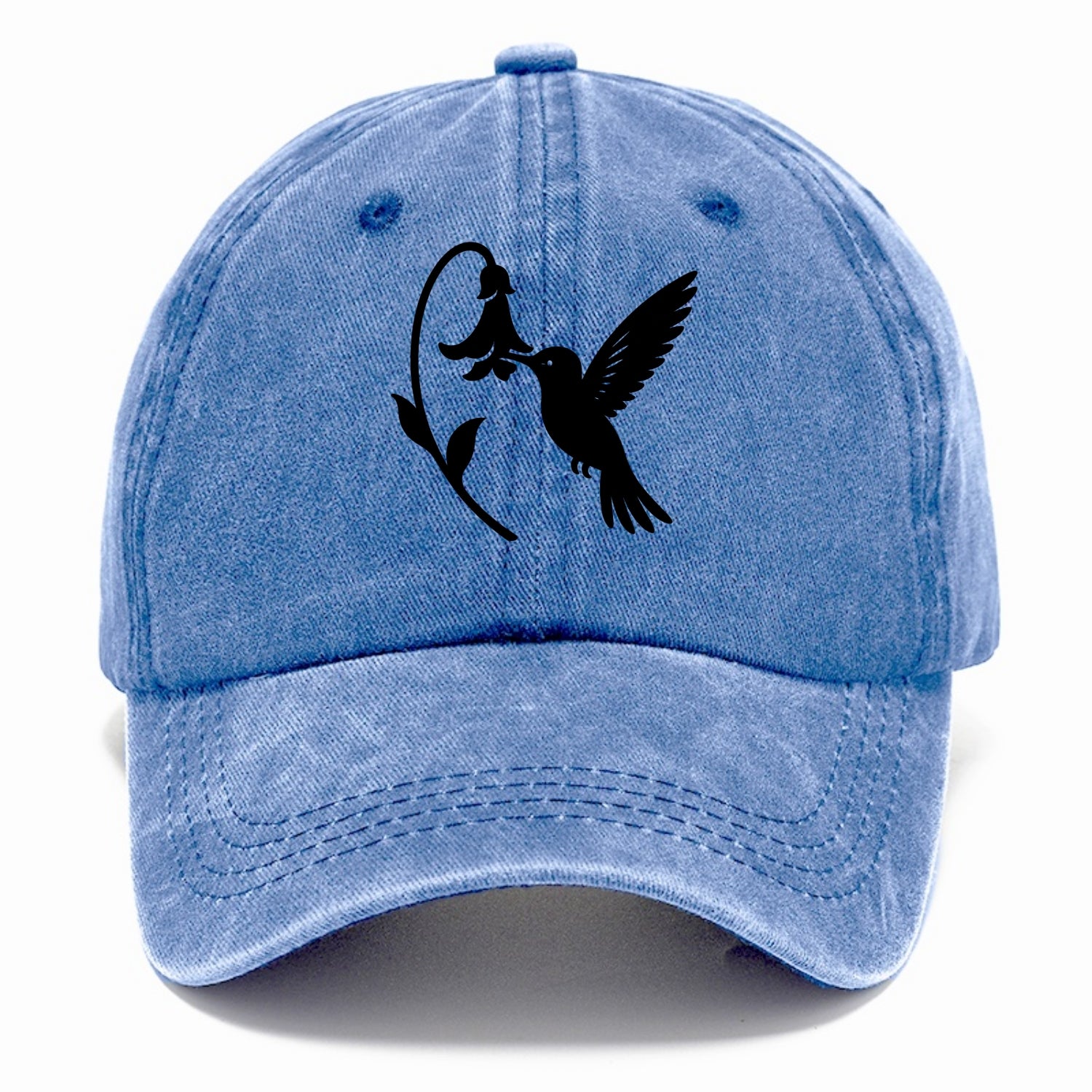 Hummingbird hovering at flower - Classic Cap - Summer Sky(Blue)