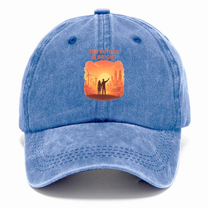 Sunrise over thriving sustainable city - "The Future is Bright" - optimistic vision - Classic Cap - Summer Sky(Blue)