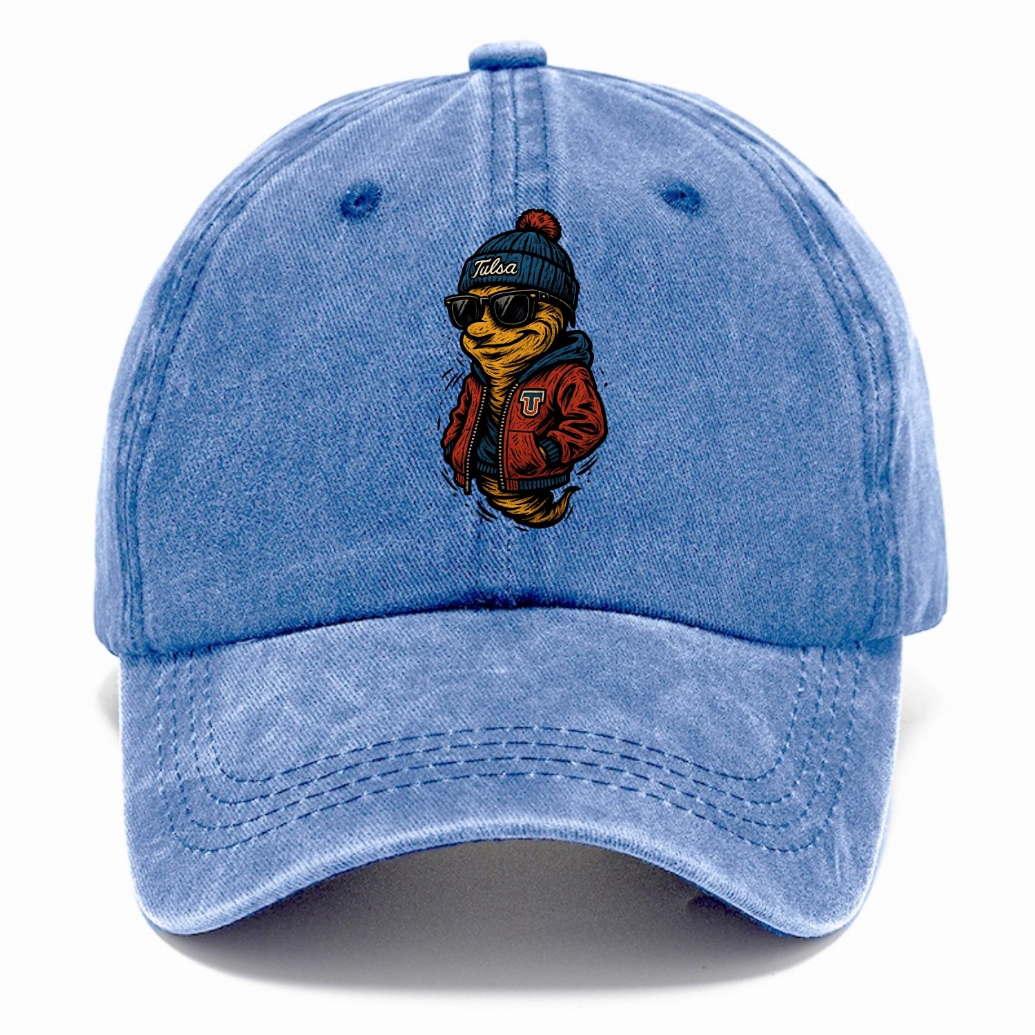 Tulsa Hurricane wearing Tulsa beanie with TU patch - Classic Cap - Summer Sky(Blue)