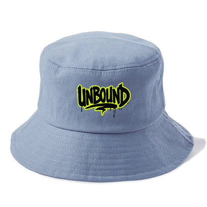 Bold typography design - "UNBOUND" - without limits, free from constraints - Bucket Hat - Summer Sky(Blue)