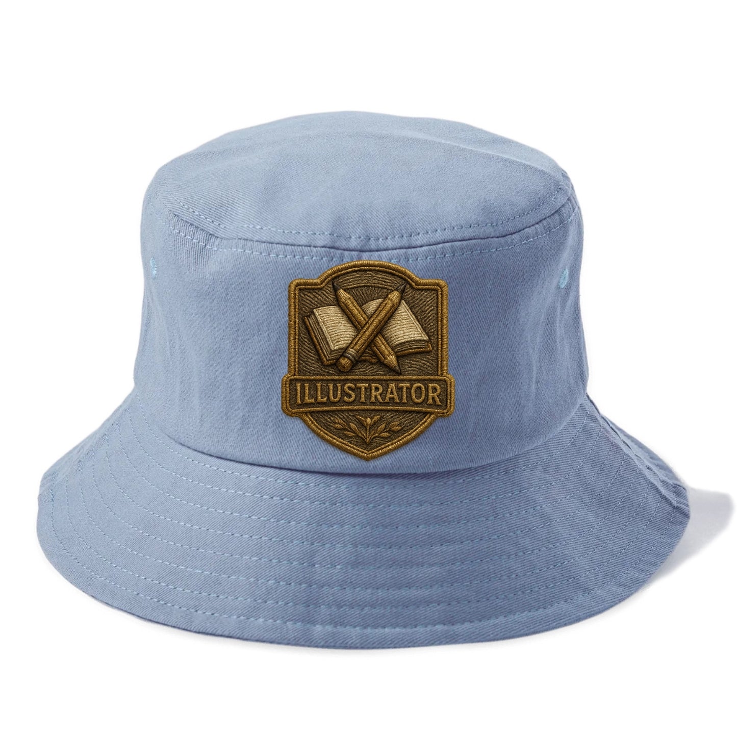 Pencils and sketchbook - illustrator badge - Bucket Hat - Summer Sky(Blue)