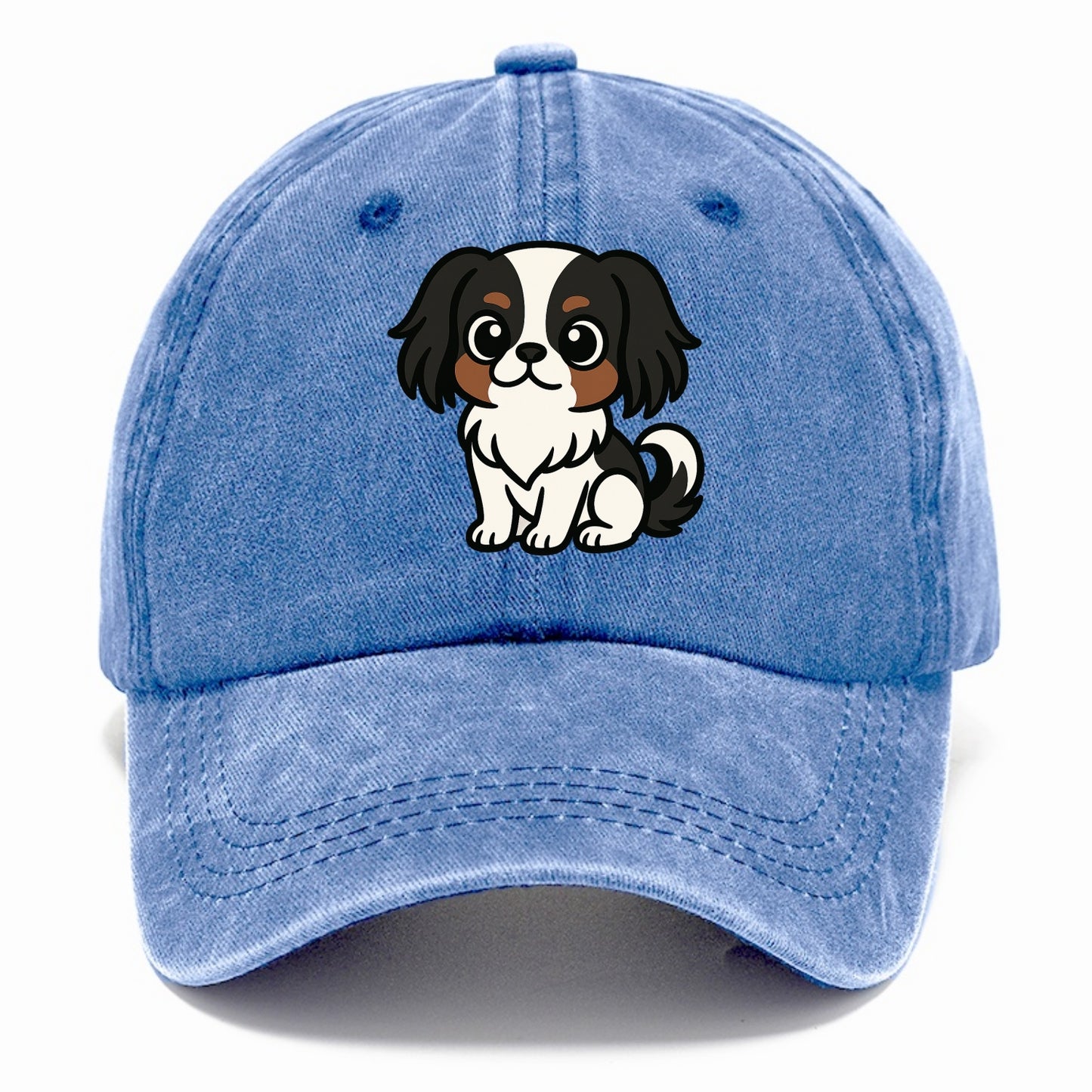 Japanese Chin - Black and white sitting pose - Classic Cap - Summer Sky(Blue)