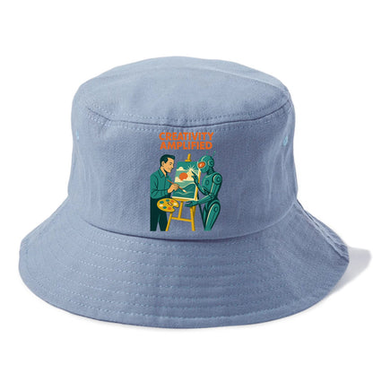 Artist and AI creating beautiful masterpiece together - "Creativity Amplified" - - Bucket Hat - Summer Sky(Blue)