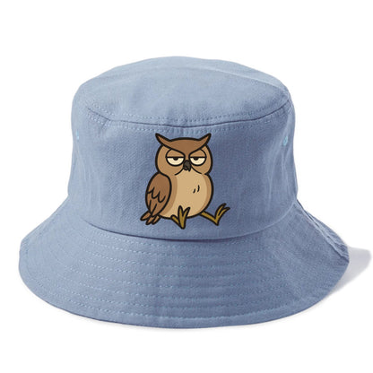 The Owl Judging Silently - Bucket Hat - Summer Sky(Blue)