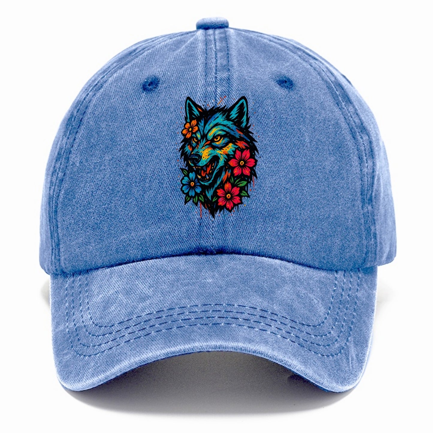Floral Wolf Garden  - Classic Cap - Summer Sky(Blue)