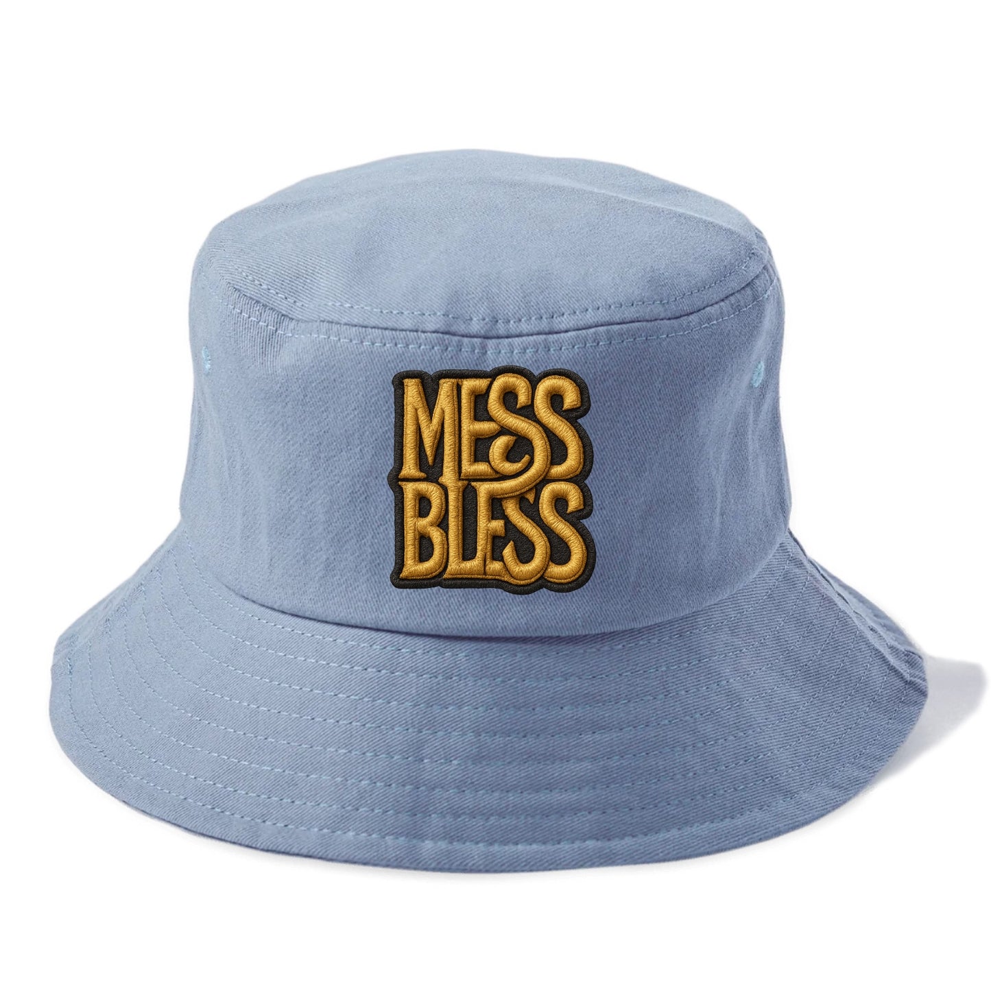 MESS;BLESS UP Gold Metallic Visor - Bucket Hat - Summer Sky(Blue)