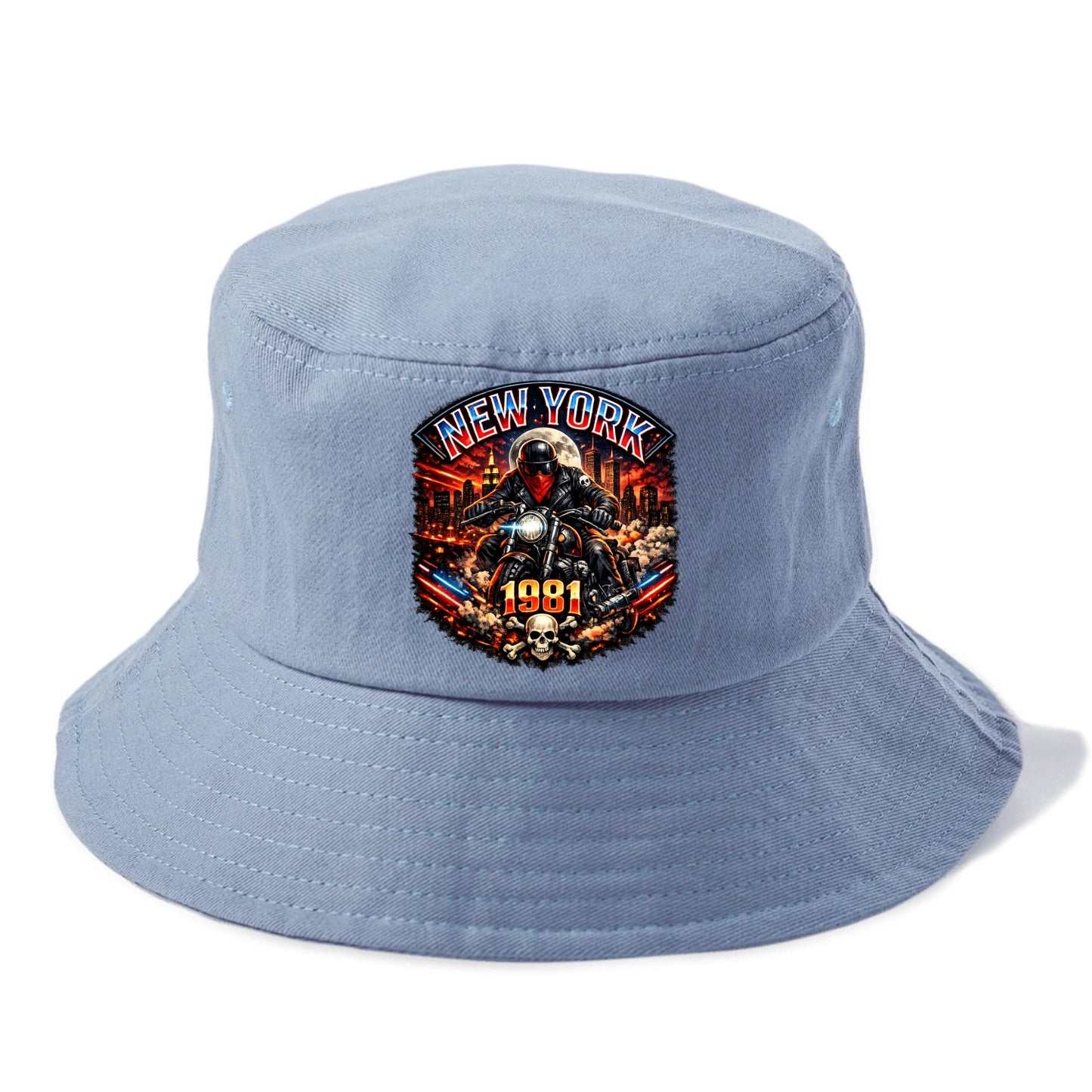 New York 1981 Biker - Bucket Hat - Summer Sky(Blue)