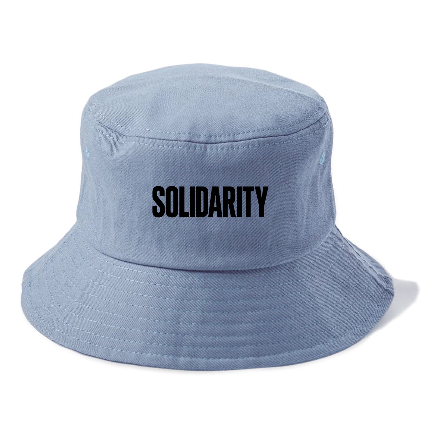 Bold typography design - "SOLIDARITY" - standing together, support - Bucket Hat - Summer Sky(Blue)