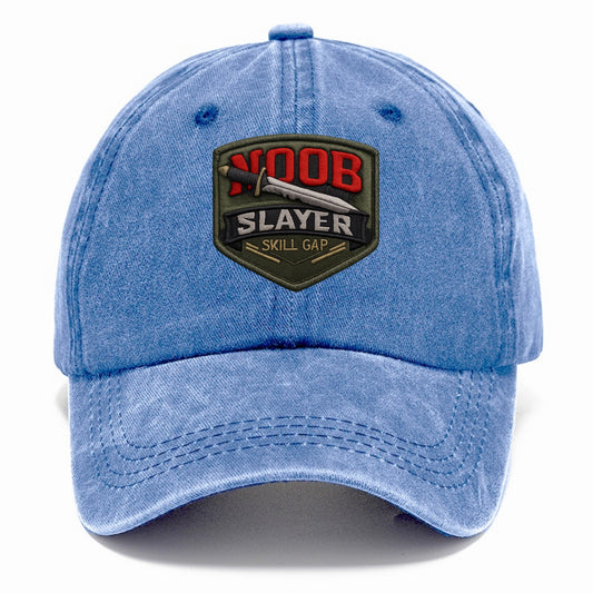 NOOB SLAYER - sword through noob text in red and silver , skill gap - Classic Cap - Summer Sky(Blue)