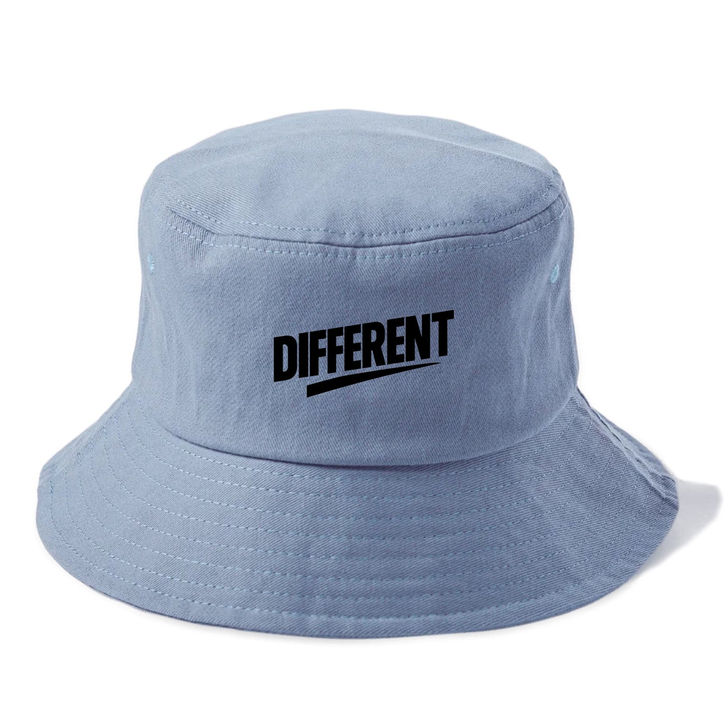 Bold typography design - "DIFFERENT" - standing out, not following crowd - Bucket Hat - Summer Sky(Blue)