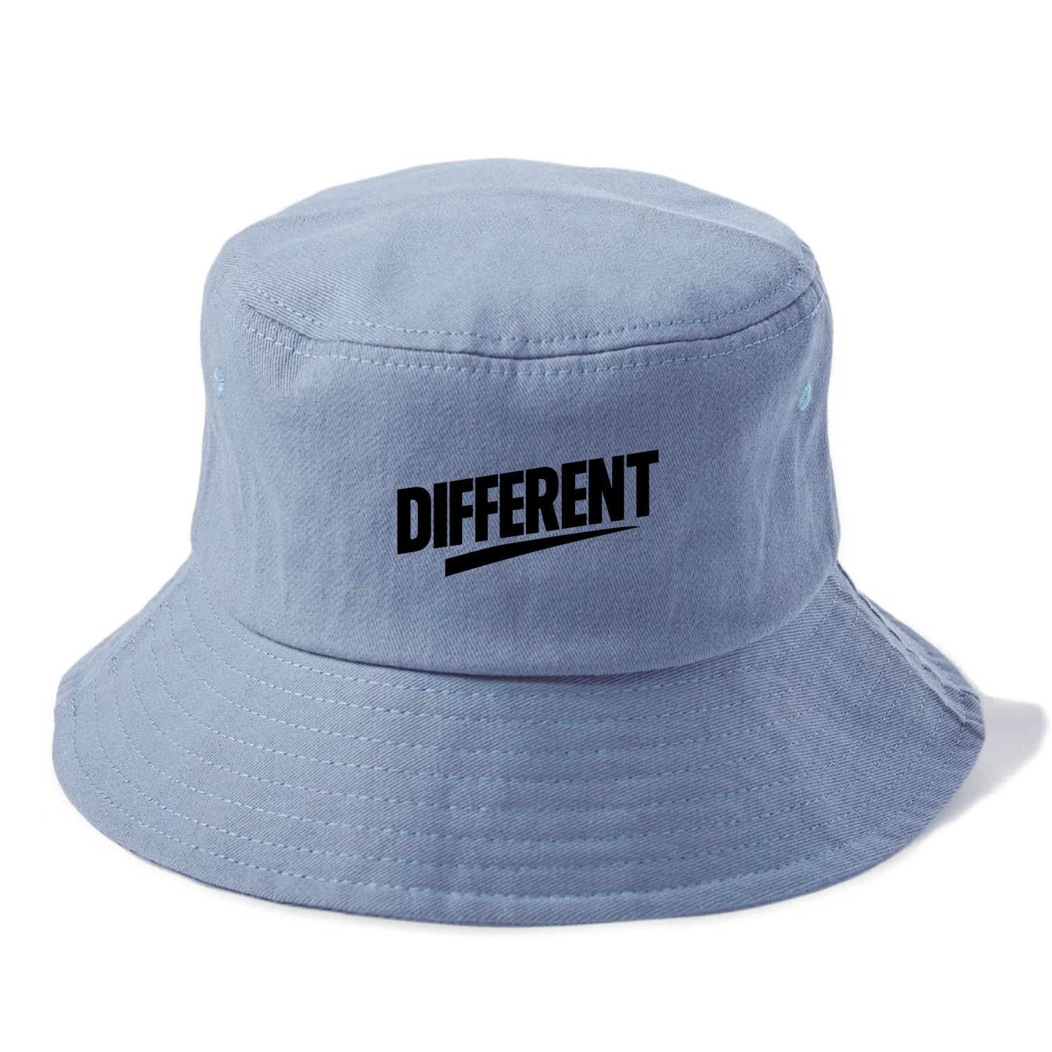 Bold typography design - "DIFFERENT" - standing out, not following crowd - Bucket Hat - Summer Sky(Blue)