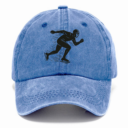 Speed skater in racing crouch - Classic Cap - Summer Sky(Blue)