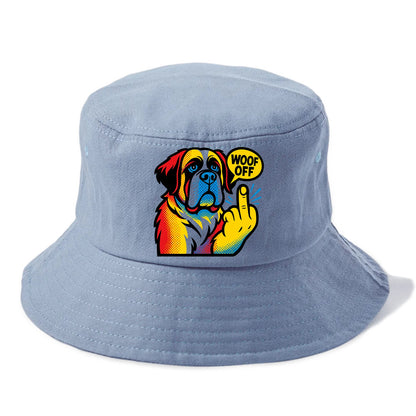 Saint Bernard with gentle giant face and droopy jowls, huge paw raised - Bucket Hat - Summer Sky(Blue)