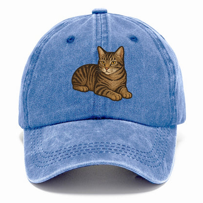 Manx  relaxed lying down with head up em Classic Cap - Summer Sky(Blue)