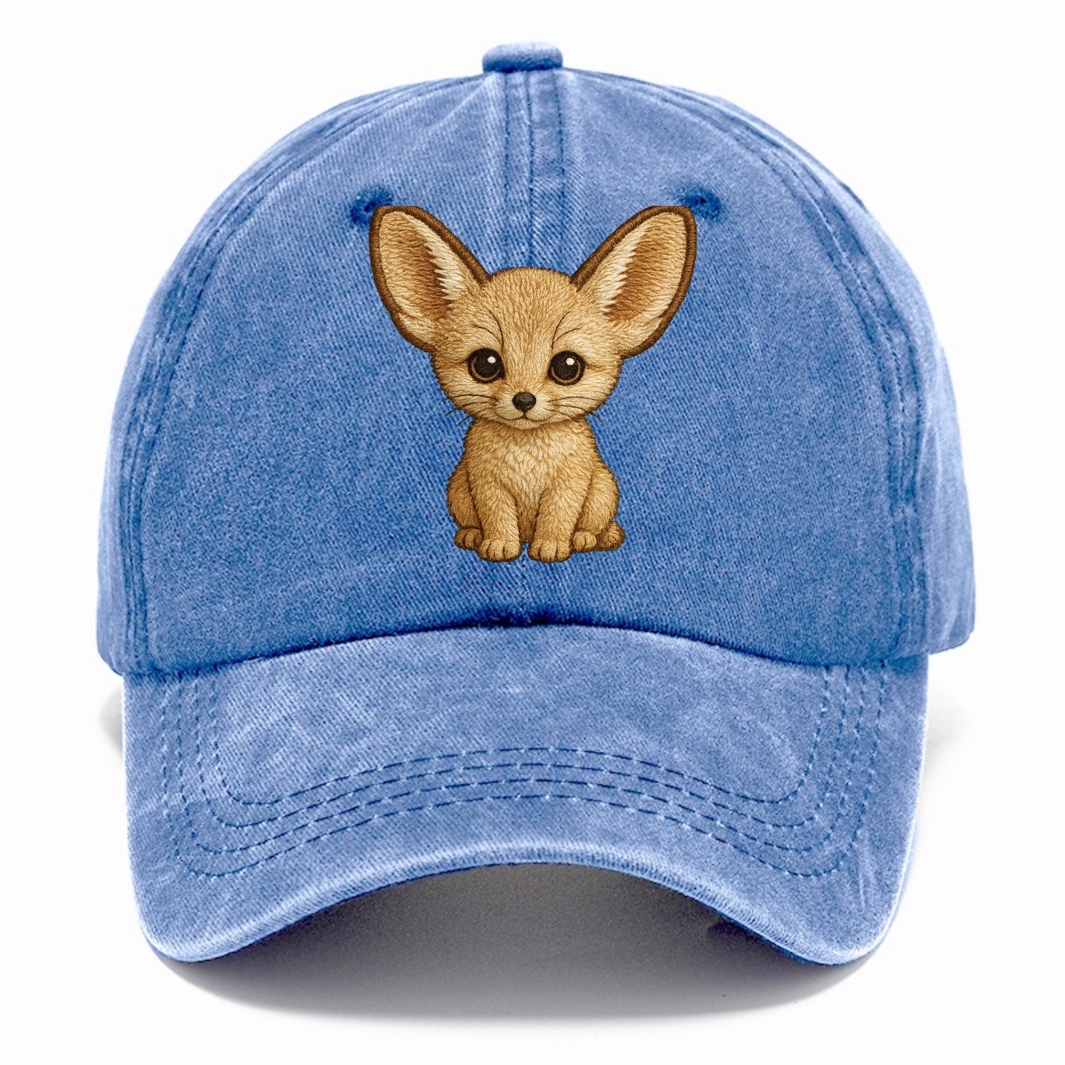 Baby Fennec Fox - huge ears, cream fur, large dark eyes, front-facing, desert baby - Classic Cap - Summer Sky(Blue)