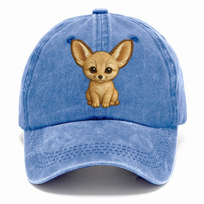Baby Fennec Fox - huge ears, cream fur, large dark eyes, front-facing, desert baby - Classic Cap - Summer Sky(Blue)