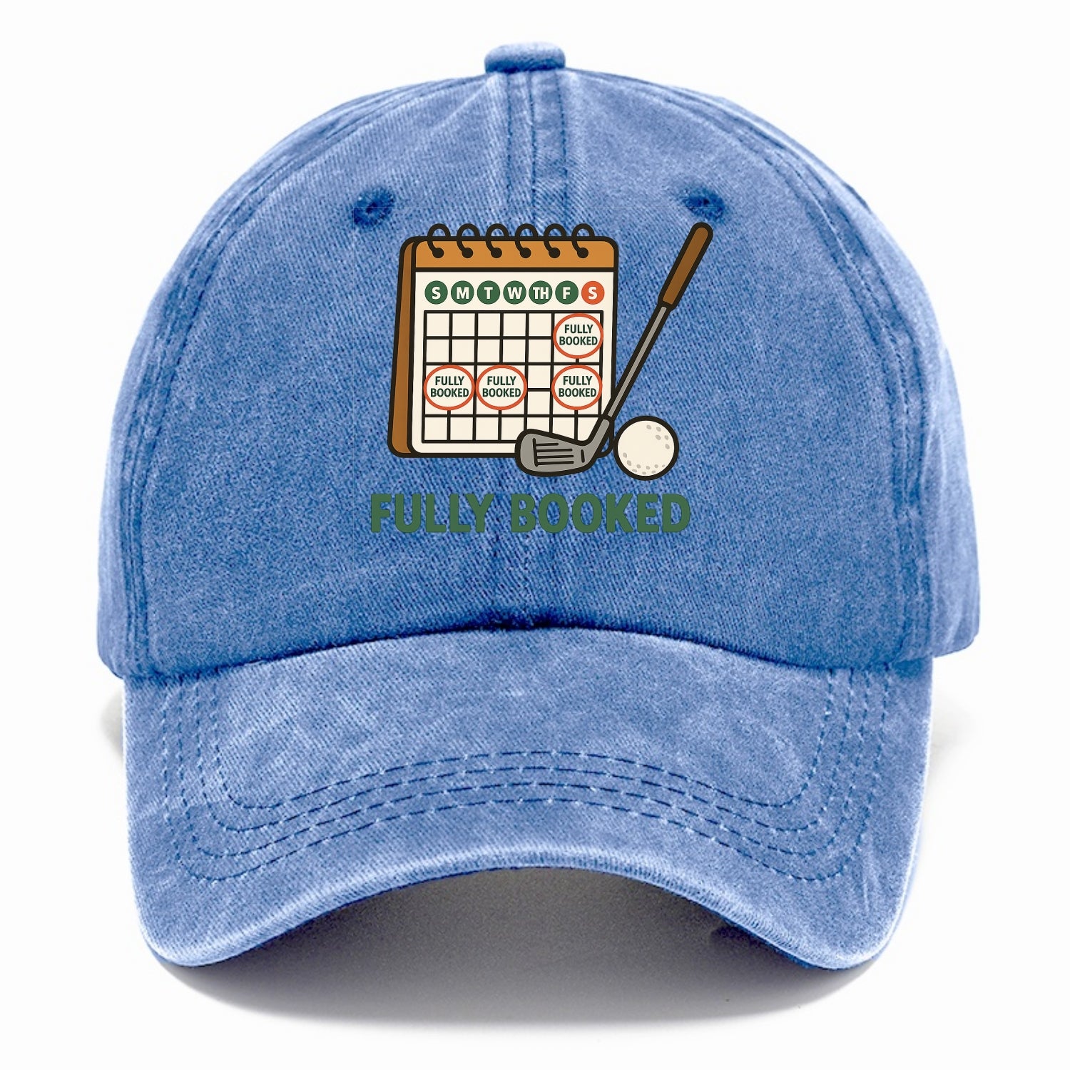 Calendar with every weekend marked for golf - "Fully Booked" - golf obsession - Classic Cap - Summer Sky(Blue)