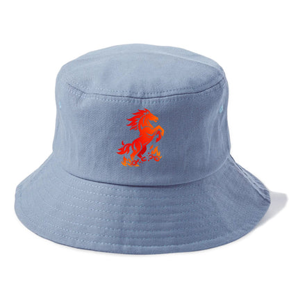 FREEDOM FLAMES | Wild horse breaking fire chains | Liberation | Barriers burned | - Bucket Hat - Summer Sky(Blue)