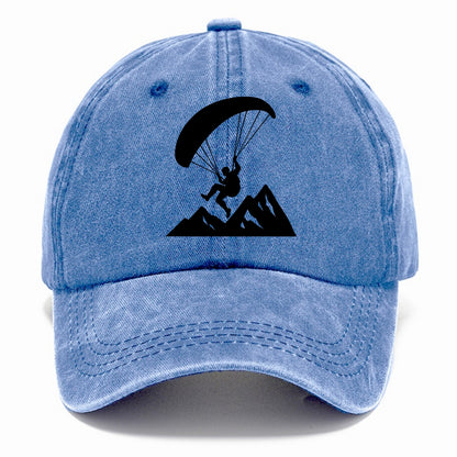 Paraglider soaring over mountain peaks - Classic Cap - Summer Sky(Blue)