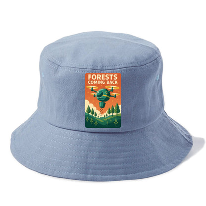 Reforestation drone planting millions of trees - "Forests Coming Back" - nature - Bucket Hat - Summer Sky(Blue)