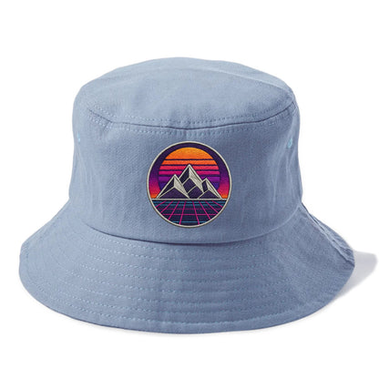 Retrowave Mountains - Bucket Hat - Summer Sky(Blue)