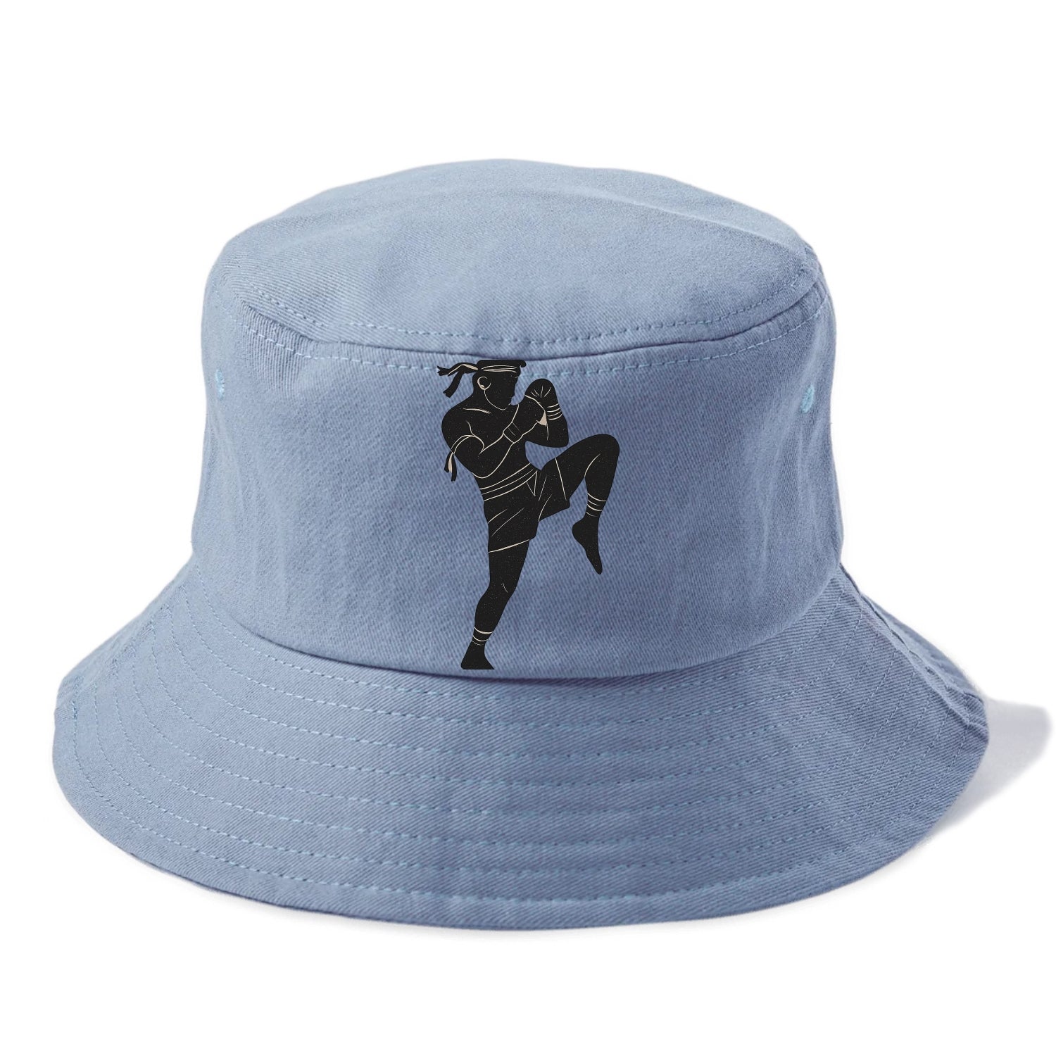 Muay Thai fighter with knee strike - Bucket Hat - Summer Sky(Blue)