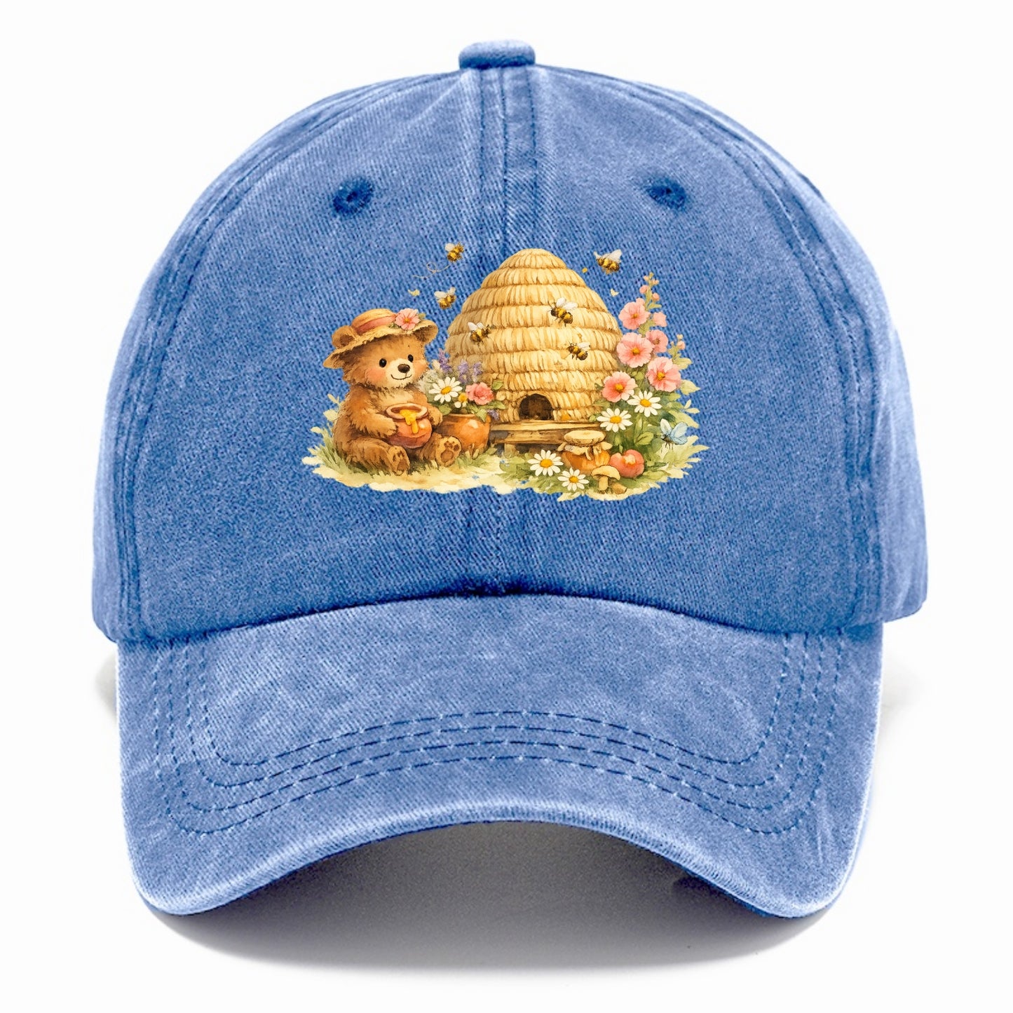 SKEP HIVE | Traditional straw beehive | Cottage garden setting | Buzzing activity | - Classic Cap - Summer Sky(Blue)
